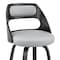 Armen Living Julius 26" Gray Faux Leather and Black Wood Bar Stool LCJUBABLGR26 - alternate 2